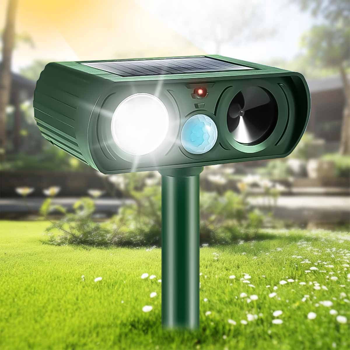 Outdoor Solar Powered Animal Repeller,2024 New Ultrasonic Animal