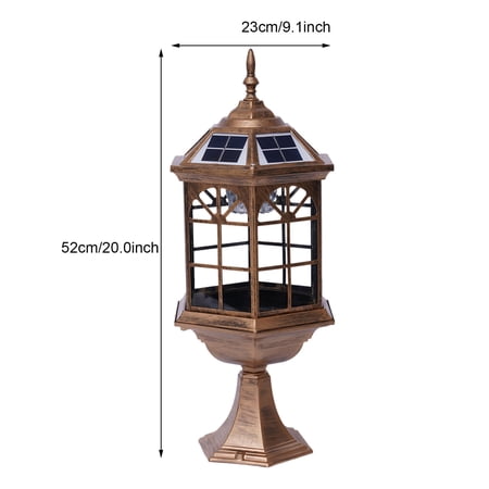 Outdoor Solar Powered LED Post Light Garden Lantern Pillar Light Decoration IP65