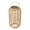 thumbnail image 1 of Outdoor Solar Rattan-Style Cylindrical LED Lantern with Handle, 1 of 10