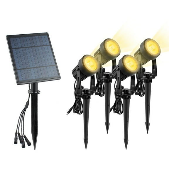 Outdoor Solar Spot Lights with Stakes, 270° Adjustable Super Bright IP65 Waterproof Landscape Lighting, 2 Light Modes, Auto On/Off, Warm White