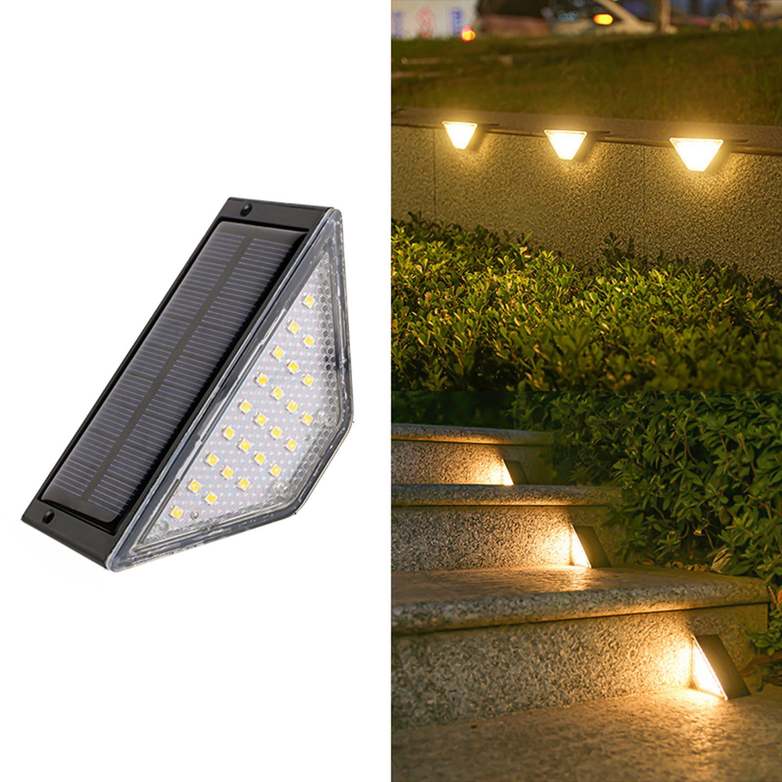 Outdoor Solar Stair Step Lights Motion Sensor Lighting For Garden Yard