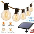 thumbnail image 1 of Outdoor Solar String Lights 18Ft Shatterproof G40 Globe Patio Light with 10 LED Bulbs, Hanging Lights for Patio Garden Backyard Bistro Pergola Party, for Christmas, Halloween, New Year Decor, 1 of 7