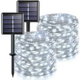 thumbnail image 1 of TiokMc Outdoor Solar String Lights - 33ft 100 LED, Cool White, Waterproof Fairy Lights for Patio Garden Yard Party Wedding Decoration (2 Pack), 1 of 9