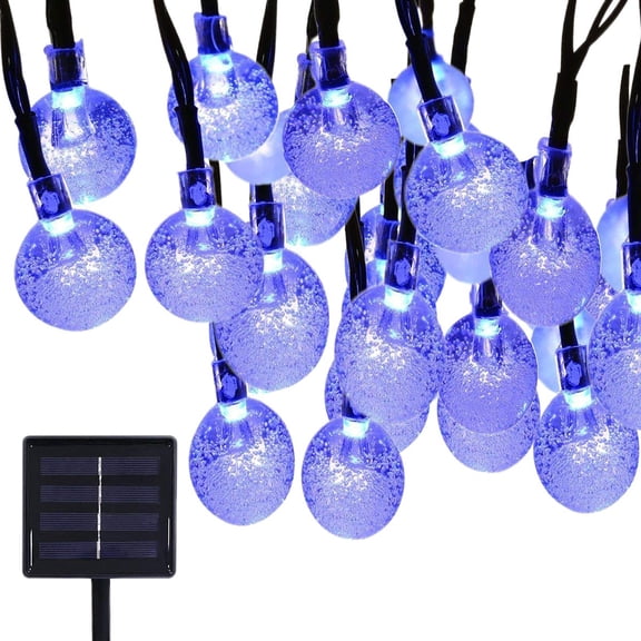 Outdoor Solar String Lights,Waterproof 20ft 30 LED Crystal Ball Solar Powered Globe Fairy String Light for Outdoor Garden Yard House Holiday Party Decoration - Christmas