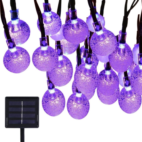 Outdoor Solar String Lights,Waterproof 20ft 30 LED Crystal Ball Solar Powered Globe Fairy String Light for Outdoor Garden Yard House Holiday Party Decoration - Christmas