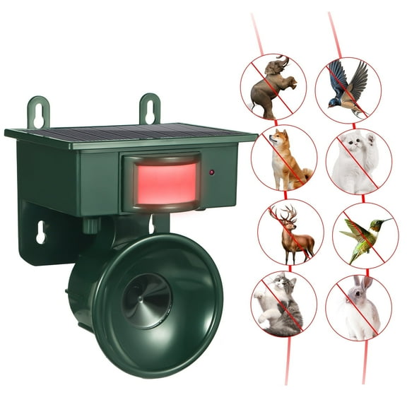 Outdoor Solar Ultrasonic Bird Repellent Device with Animal Deterrent Features for Yard and Balconies
