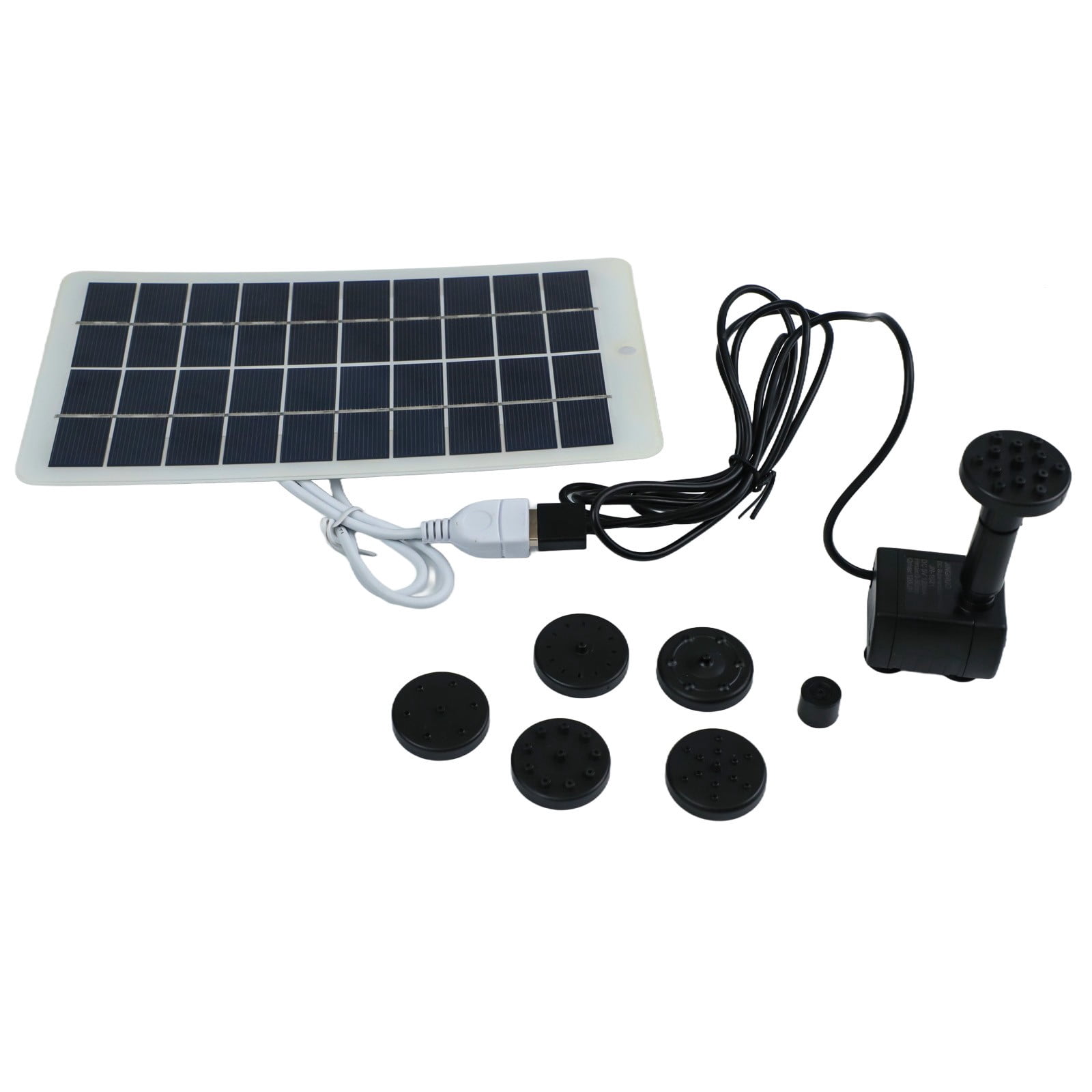 Outdoor Solar Water Fountain Kit With Adjustable Flow Rate And Nozzles