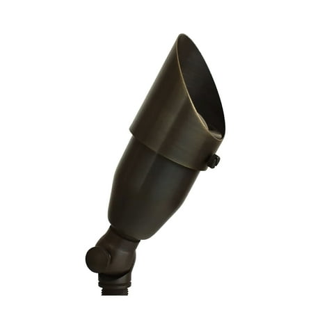 Outdoor Solid Cast Brass LED Spotlight Low Voltage Garden Landscape Lighting in Natural Bronze