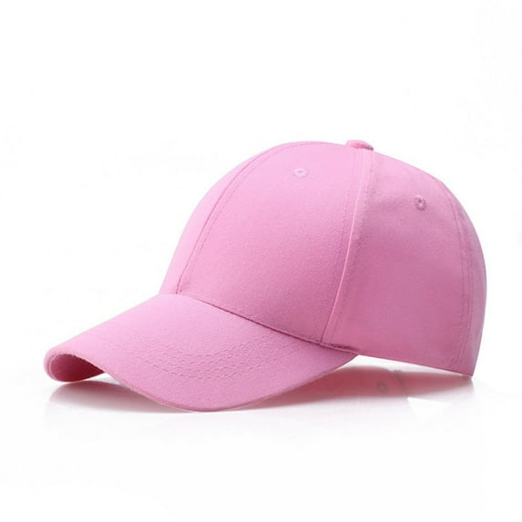 Outdoor Solid Color Washed Cotton Adjustable Baseball Cap Visored Cap Hats & Caps Sunshade Hat PINK
