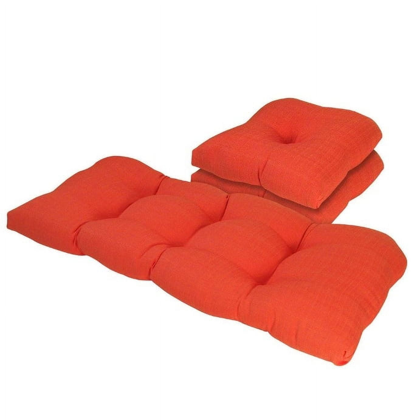 Watermelon Coral Polyester Outdoor Cushion Set - 19"x44", 19"x19"