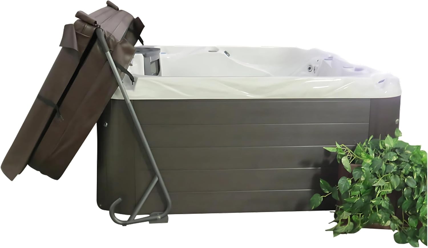 Outdoor Solutions Inc. Lazy Lifter® Heavy-Duty Hot Tub Cover Lifter, Spa Cover Lift for 6'-8' Hot Tubs, Extra Large Footplate for Stability That Fits Under The Tub