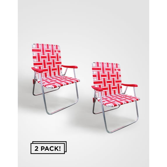 Outdoor Spectator (2-Pack) Classic Aluminum Webbed Folding Lawn / Camp Chair