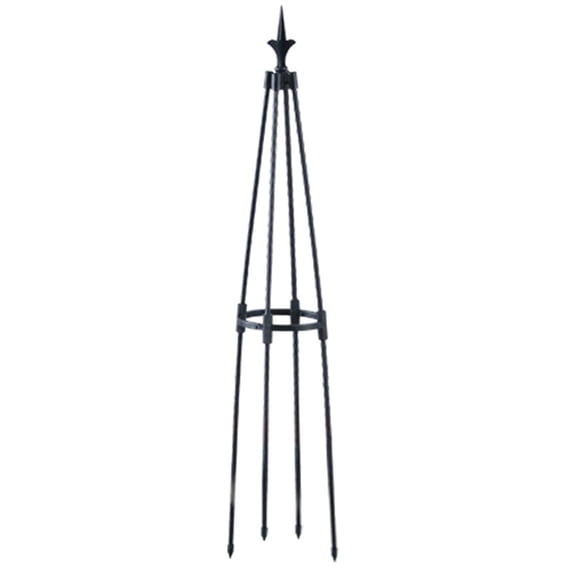 Outdoor Spire Top Plant Trellis, Black Assembly Climbing Plant Frame for Vines and Flowers, Decorative Garden Support for Balcony, Yard, and Patio, Sturdy and Stylish Plant Training Structure