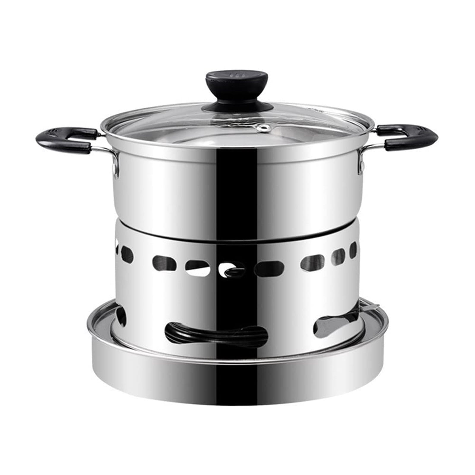Outdoor Spirit Cooker with Lid, Portable Hot Pot Alcohol Stove, Stainless Steel Mini Cookers No Power Requirement for Camping Indoor Hikinig