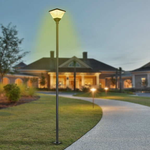 Modern Black Outdoor Split Street Light Floor Mount Pole Courtyard Street Lighting Post for Urban Roads