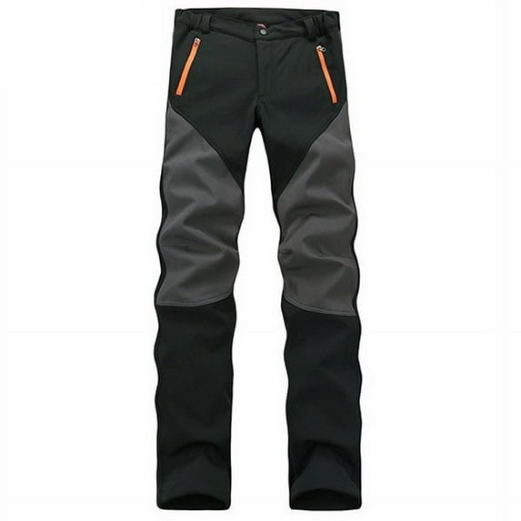 Outdoor Sport Pants Soft Shell Warm Fleece Waterproof Trouser - 2XL BLACK