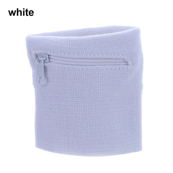 Outdoor Sport Wrist Protection Running Travel Sports Bag Wrist Purse Bag With Zipper Sports Wristband WHITE