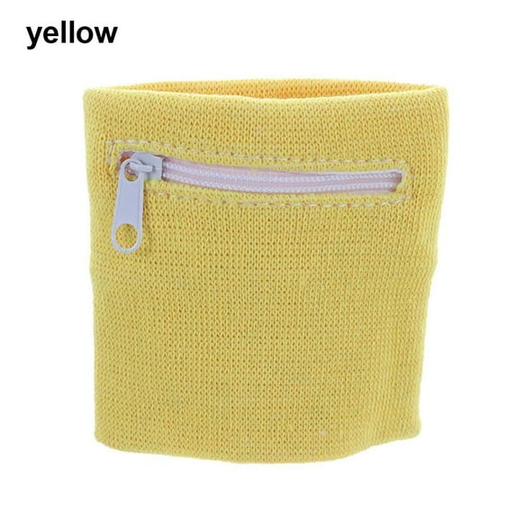 Outdoor Sport Wrist Protection Running Travel Sports Bag Wrist Purse Bag With Zipper Sports Wristband YELLOW