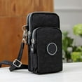 thumbnail image 1 of Outdoor Sports 3 Layers Storage Zipper Waterproof Nylon Crossbody Wrist Shoulder Bag Cell Phone Pouch Handbag, 1 of 5