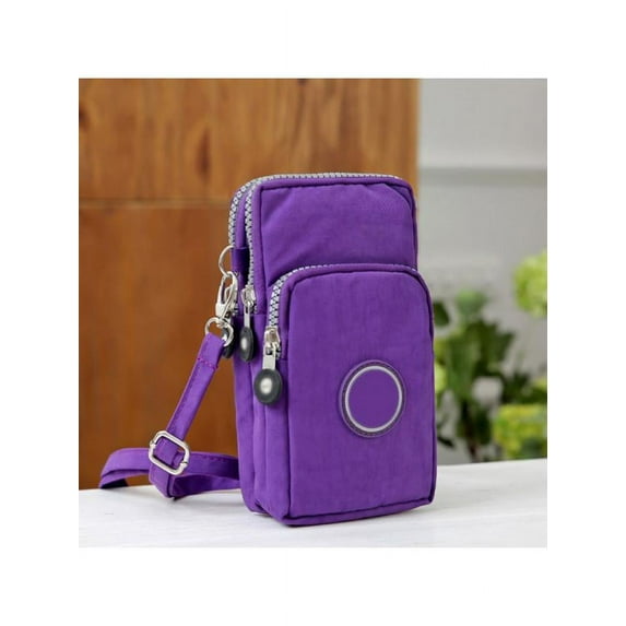 Outdoor Sports 3 Layers Storage Zipper Waterproof Nylon Crossbody Wrist Shoulder Bag Cell Phone Pouch Handbag