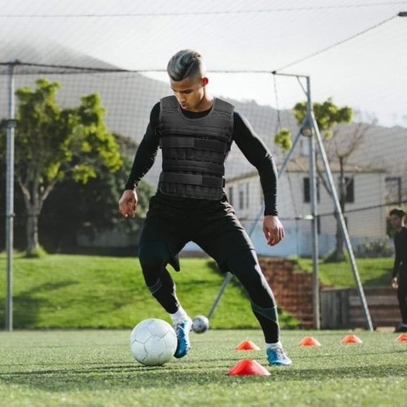 Outdoor Sports | Adjustable Weighted Vest for Men and Women Versatile Bodyweight Training Vest for Adult Exercise and Strength Training Fitness Weight Plates Not, 55x44 cm, Black