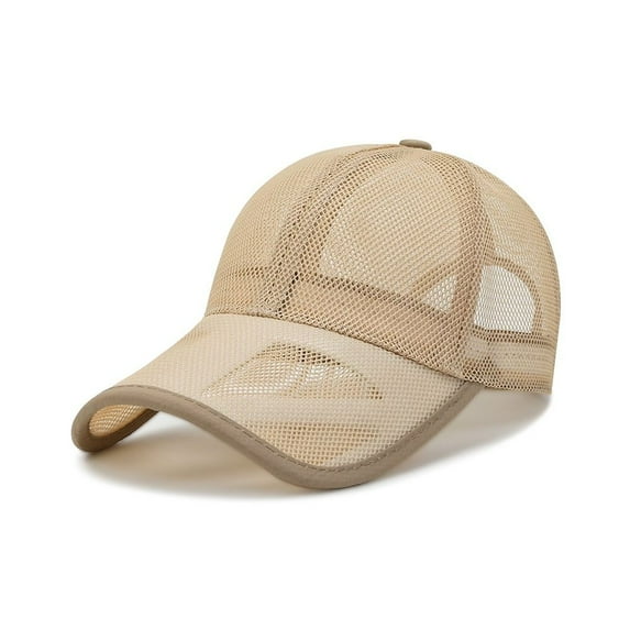 Outdoor Sports Fashion Adjustable Full Mesh Hats Summer Sunscreen Hats Sun Protection Caps Baseball Cap BEIGE
