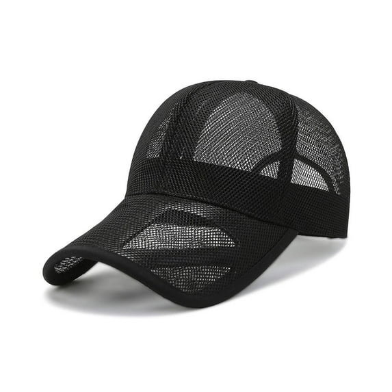 Outdoor Sports Fashion Adjustable Full Mesh Hats Summer Sunscreen Hats Sun Protection Caps Baseball Cap BLACK