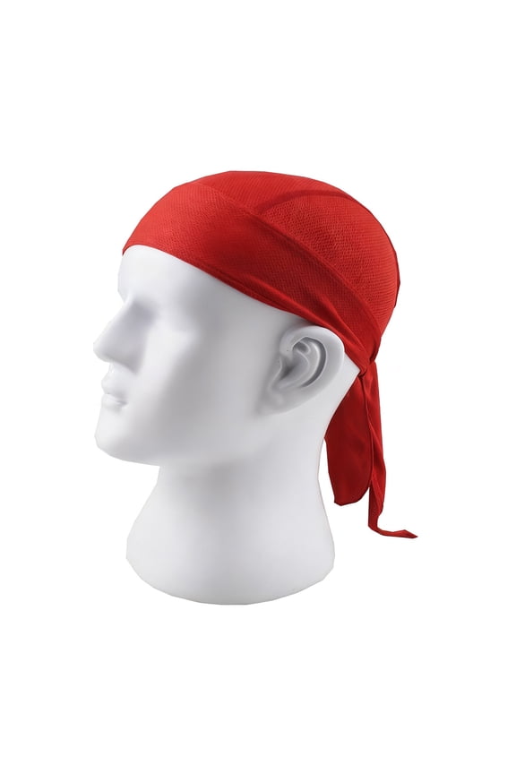Outdoor Sports Headscarf Pirate Hat Sweat Wicking Moisture Absorbing Breathable Quick Drying Headgear Cycling Ice Silk Cap,Thermal Hat for Biking & Fishing Red