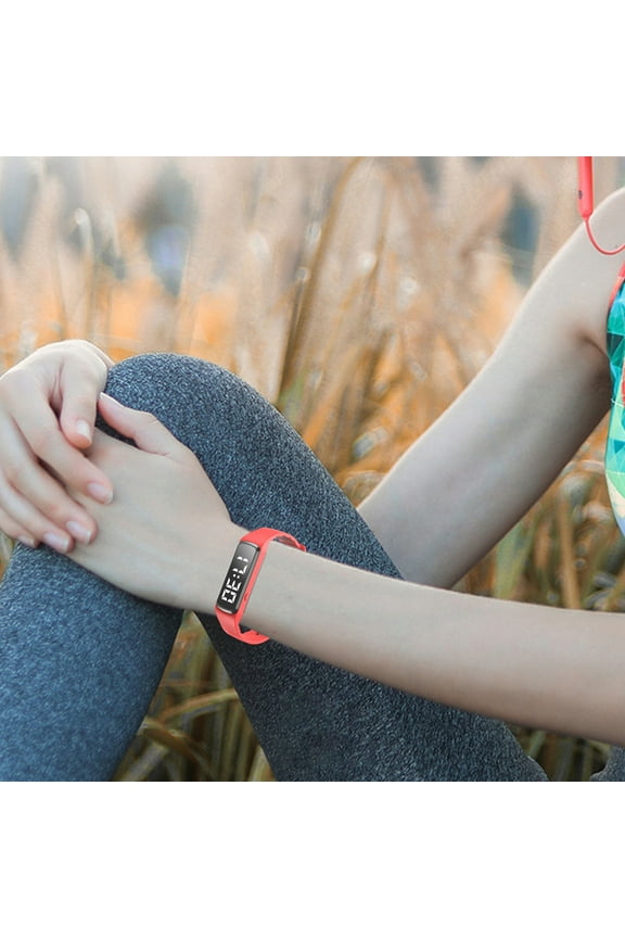 Outdoor Sports Multifunctional Bracelet Vibration Alarm Clock Reminder 24 Hours Pedometer Sports Bracelet,Vsgery,Watermelon Red