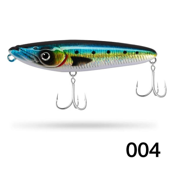 Outdoor Sports New Walk The Dog Pike Lure Pesca VMC Treble Hook Bass Fishing Lure Topwater Lure Pencil Lure Minnow Swimbait 70MM 6.5G 004