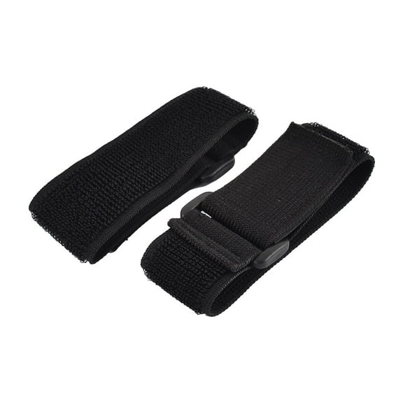 REGALWOVEN Outdoor Sports Nylon Elastic Backpack Hook Loop Tie Strap Black 3.8 x 30cm 2Pcs