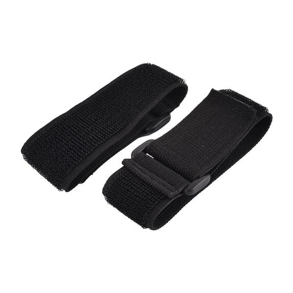 REGALWOVEN Outdoor Sports Nylon Elastic Backpack Hook Loop Tie Strap Black 3.8 x 30cm 2Pcs