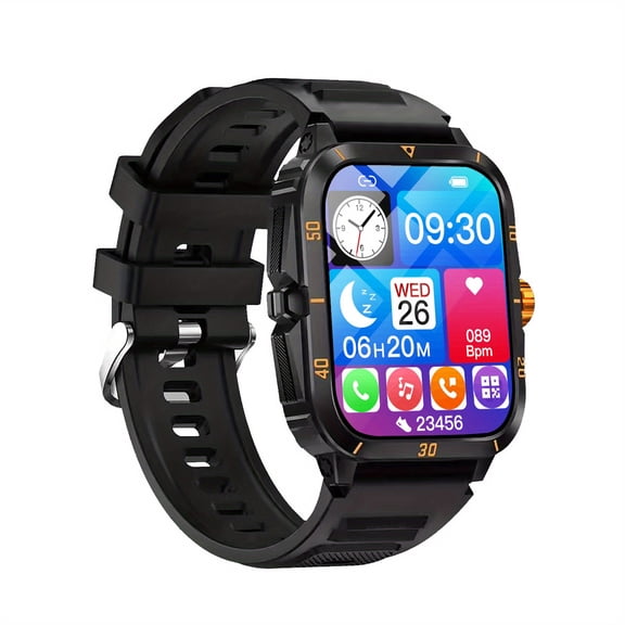 Outdoor Sports Smartwatch, LED Side Light, Touchscreen, BT Call & Alerts, USB Magnetic Charging