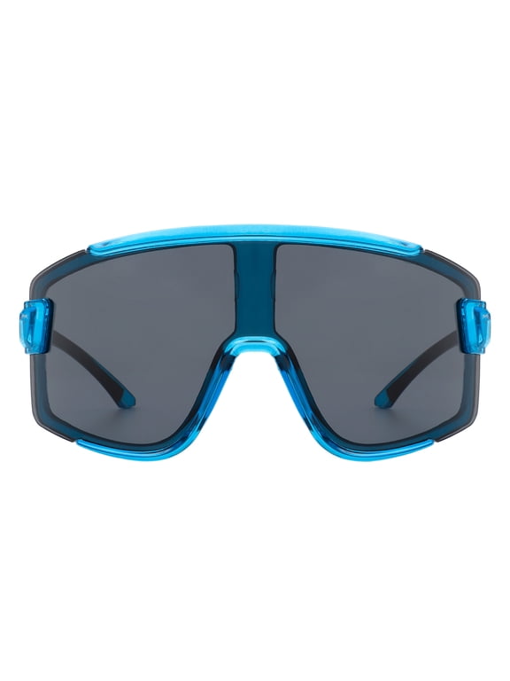 Outdoor Sports Sunglasses Oversized Shield Wrap Around Unisex UV 400 Blue