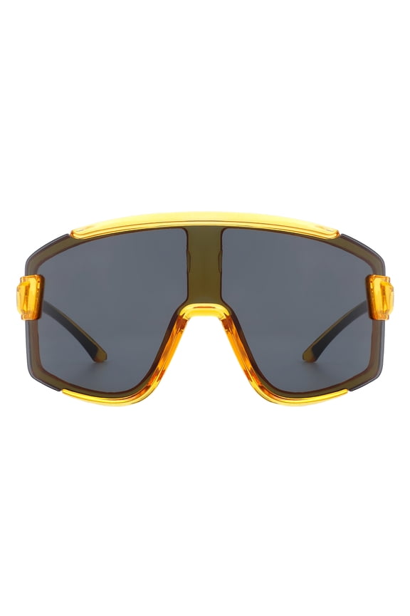 Outdoor Sports Sunglasses Oversized Shield Wrap Around Unisex UV 400 Orange