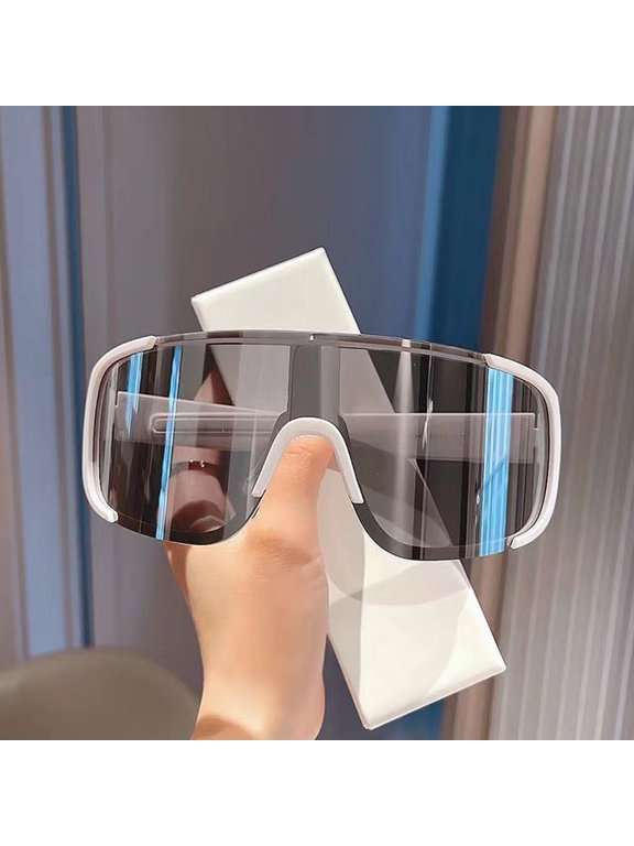 Outdoor Sports Sunglasses, Windproof Cycling Ski Glasses, One-Piece Lens Riding Eyewear for Men Women