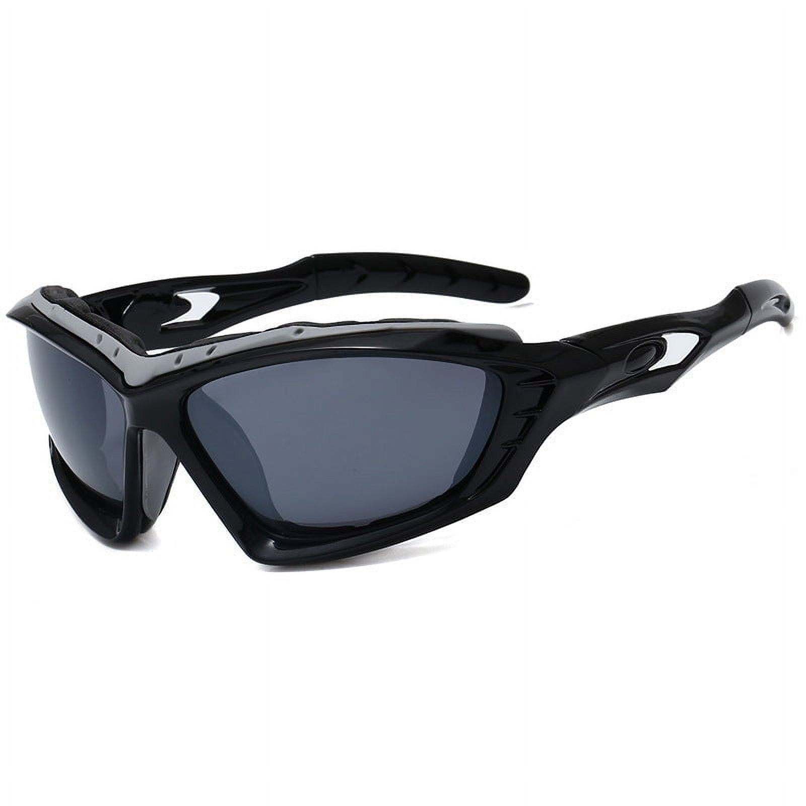 Mens Outdoor Sports Sunglasses UV400 Protection Anti Seismic Windproof Design High Strength PC Frame Cycling Glasses