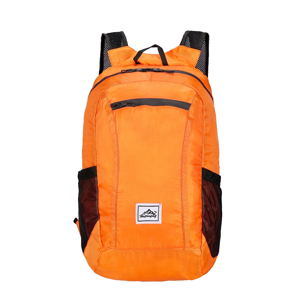 Outdoor Sports Waterproof Backpack Folding Lightweight Backpack Daypack for Outdoor Traveling Hiking Camping (Orange)