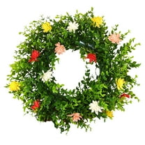 ‌Outdoor Spring Summer Welcome Wreath for Front Door Decor‌, All-Weather Year-Round Greenery Decor for Rural Home, Indoor Outdoor House Decorations‌