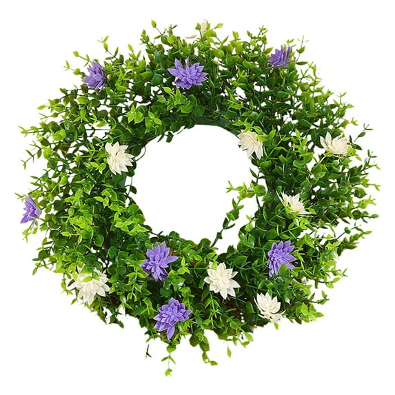 Outdoor Spring Summer Welcome Wreath for Front Door Decor, All-Weather Year-Round Greenery Decor for Rural Home, Indoor Outdoor House Decorations