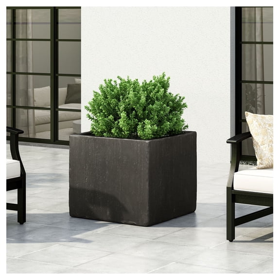 Outdoor Square Planter 21.5 Inch MGO - Large Garden Pots for Plants, Patio Decor, Weather Resistant Lightweight Concrete Flower Planters