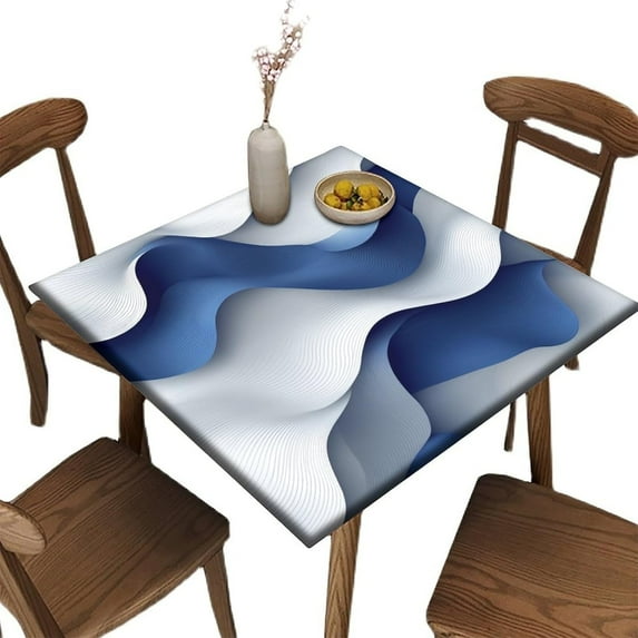 Outdoor Square Table Cloth, Abstract Geometric Pattern Printed on Washable Fire Table Cover Square, Perfect for Baby Shower Bridal Shower Event, Fit for 32" x 32" Square Tables