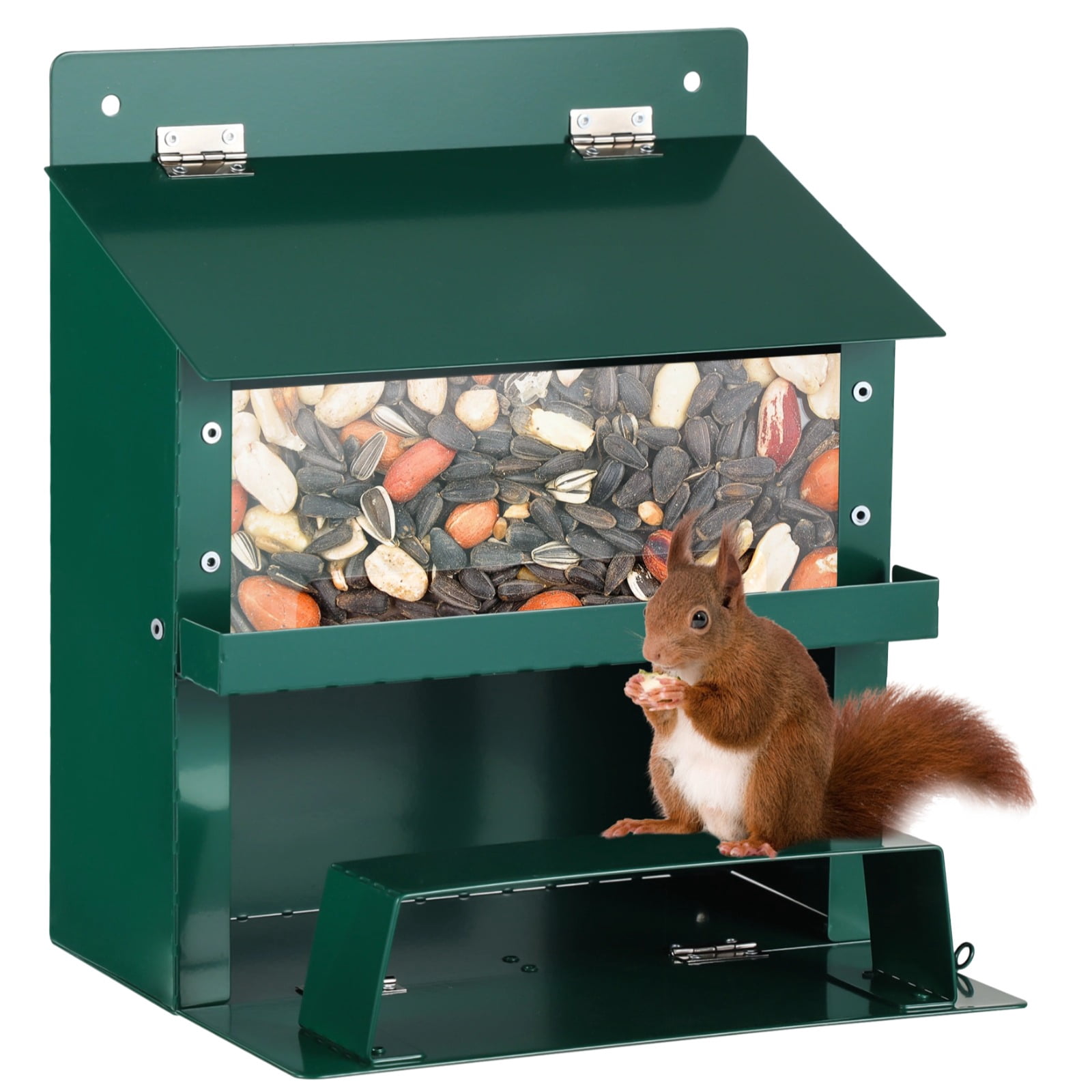Outdoor Squirrel Feeder, Metal Squirrel Picnic Table with Waterproof