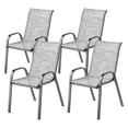 thumbnail image 1 of Outdoor Stackable Patio Dining Chairs Set of 4,High Back Outdoor Patio Chairs with Breathable Mesh Seat,Metal Frame for GardenLawn Backyard, 1 of 7