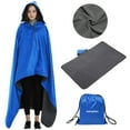 thumbnail image 1 of Outdoor Stadium Blanket Waterproof Fleece Blanket Rainproof, Windproof Picnic Camping Backpacking Blanket Hooded Mat Rain Poncho Blanket Pet Blanket-Blue, 1 of 6