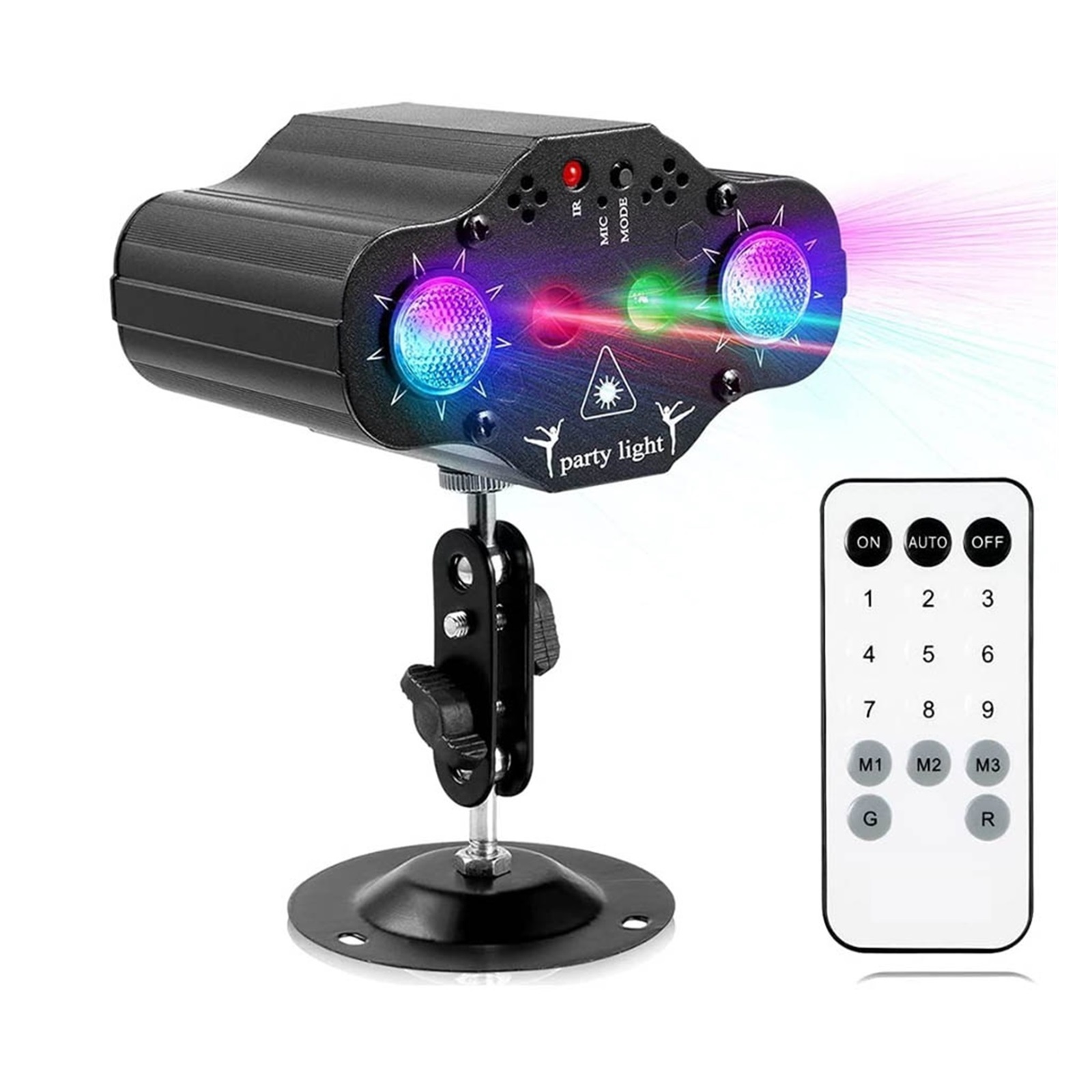 Outdoor Stage Disco Party Light DJ Projector Lamp Red Green Blue Strobe Lights With Remote For Party Decor Sound Activated ,Party Event Wedding Holiday Bar Club