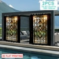 thumbnail image 1 of Outdoor Stained Glass Windows Curtains, Waterproof Glass Pattern Curtains for Patio, Vintage Window Treatments for Bedroom, Living Room, Kitchen, coffee, Window Drapes 2 Panels 18x18 Inch, 1 of 6