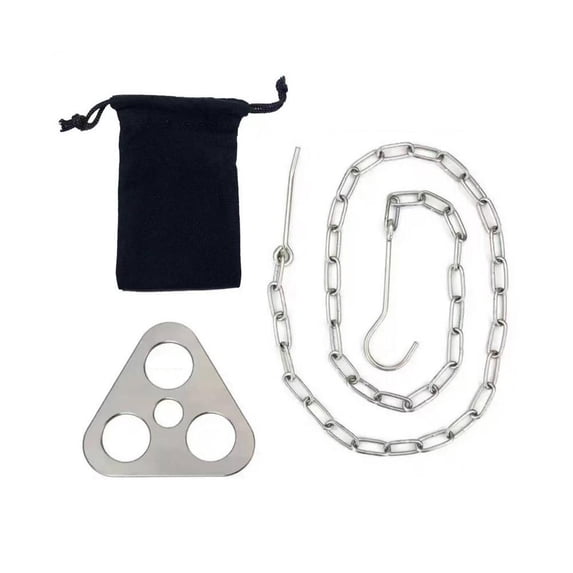 Outdoor Stainless Steel Adjustable Campfire Tripod For Camping Bushcraft Survival Lightweight Portable Cooking Stand With 30mm Branch Holes Hanging Chain Hook