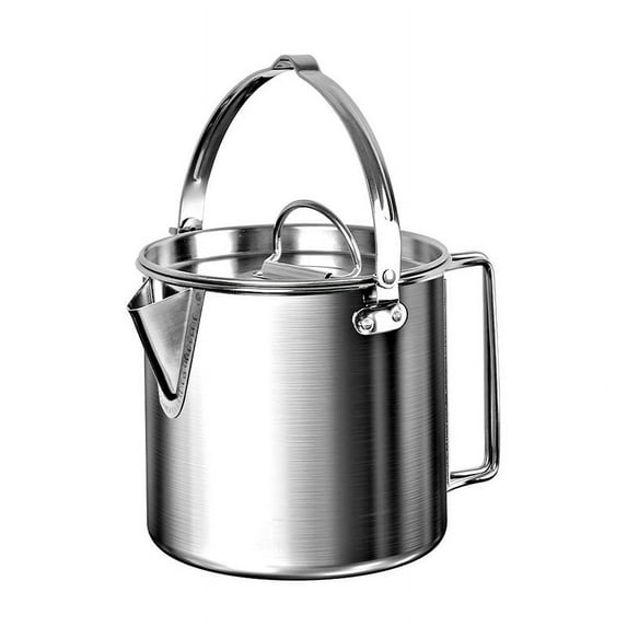 Outdoor Stainless Steel Coffee Pot Ultra-Rugged for Brewing Coffee Over Stove and Fire Ideal for Group Camping 1.2L