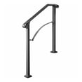 thumbnail image 1 of Outdoor Stair Handrails for 2-3 Steps, Wrought Iron Railing for Concrete/Wood Steps, Black Arch Railing, Porch Handrail, Secure & Stylish Stair Support, 1 of 7